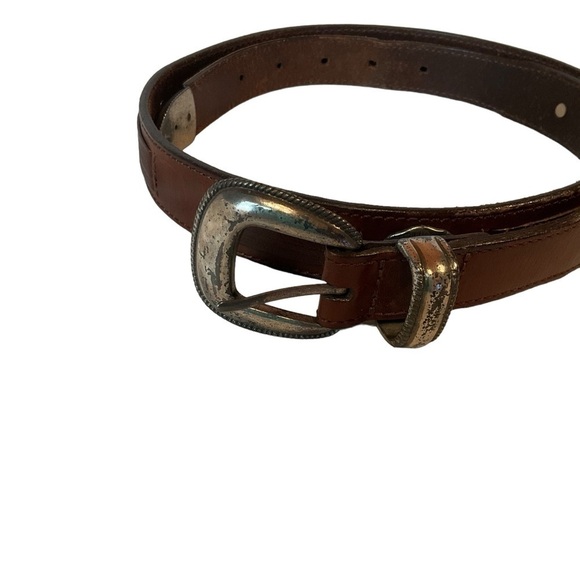 Brown Western Style Latigo Leather Belt Size 36 - Picture 2 of 10